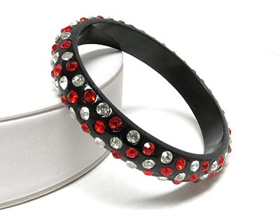 Crystal stud acrylic bangle bracelet