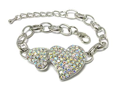 Double heart crystal bracelet