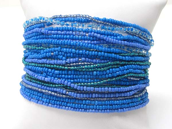 Multi row fashion seed beads bracelet