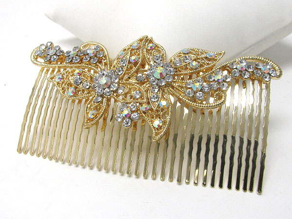 Crystal flower deco hair comb