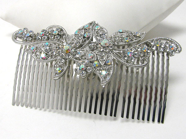 Crystal flower deco hair comb