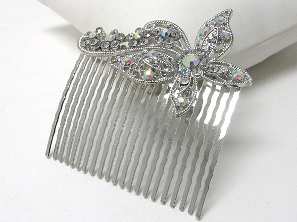 Crystal flower deco hair comb