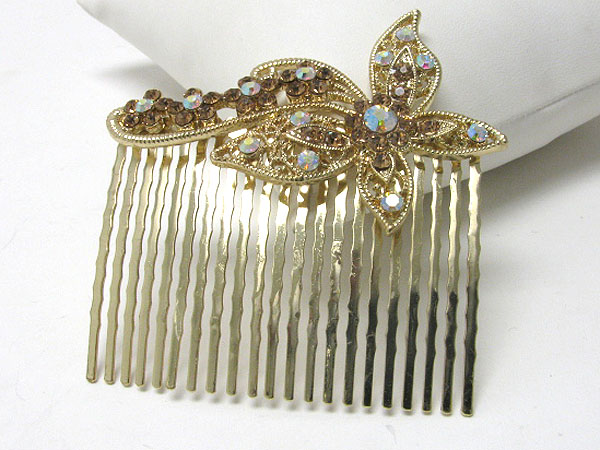 Crystal flower deco hair comb