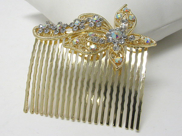 Crystal flower deco hair comb