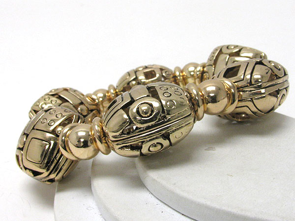 Metal shambhala ball link stretch bracelet