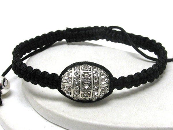 Crystal paved sole shambhala ball friendship bracelet