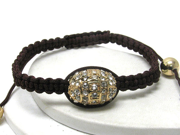 Crystal paved sole shambhala ball friendship bracelet