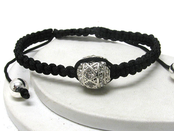 Crystal paved sole shambhala ball friendship bracelet