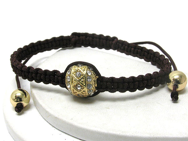 Crystal paved sole shambhala ball friendship bracelet