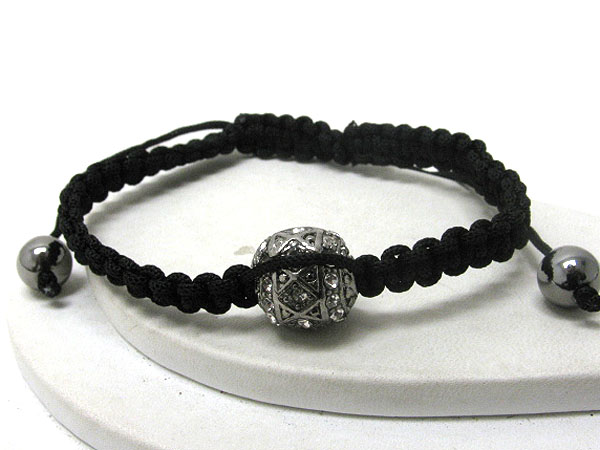 Crystal paved sole shambhala ball friendship bracelet