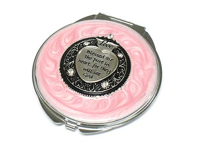 Bible message square compact mirror - two side mirror 