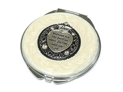 Bible message square compact mirror - two side mirror 