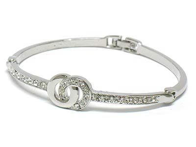 Crystal emblem metal bracelet