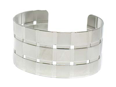 Cross stripes metal bracelet