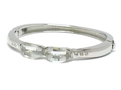 Cubic zirconia and crystal bangle bracelet