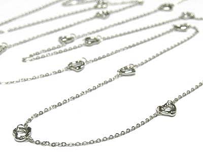 Designer style heart and super long chain necklace