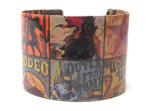 Fashion western theme metal art cuff bangle bracelet