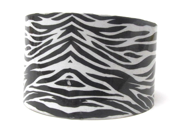 Fashion zebra animal print metal art cuff bangle bracelet