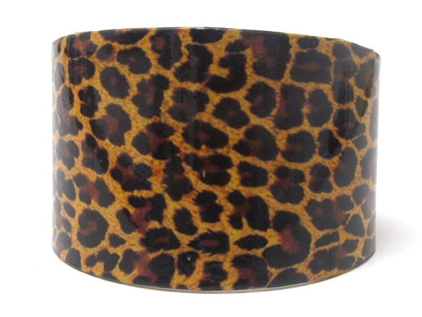 Fashion leopard animal print metal art cuff bangle bracelet