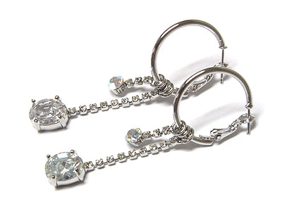 Cubic zirconia drop earring