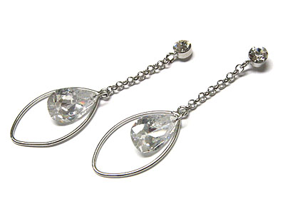 Cubic zirconia drop earring