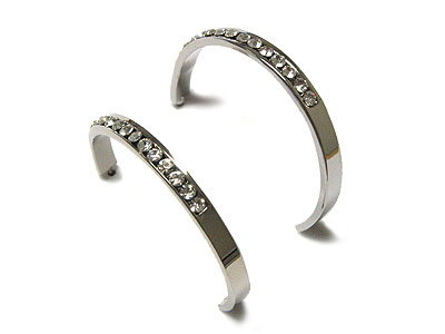 Crystal half hoop earring - hoops