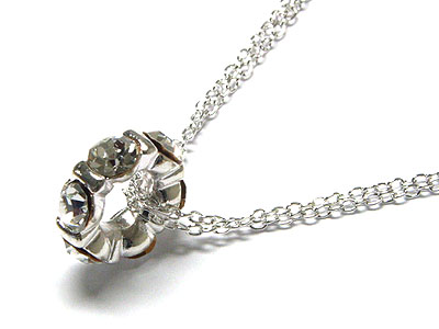 Crystal ring pendant necklace