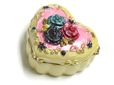 Rose and heart deco jewel box