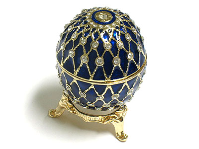 Crystal deco antique styel egg jewelry box