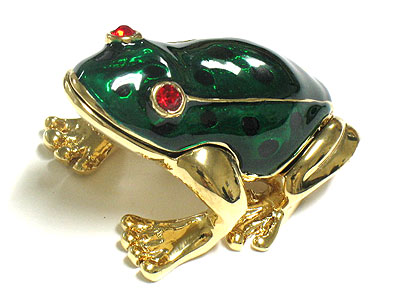 Crystal frog jewelry box