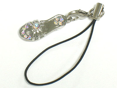 Crystal shoe cellphone charm