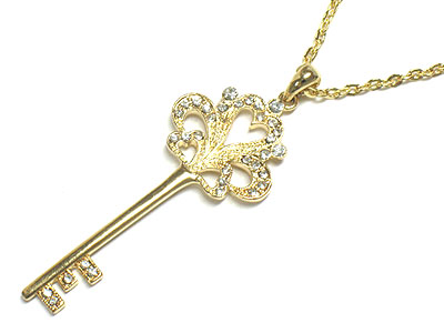 Crystal key necklace