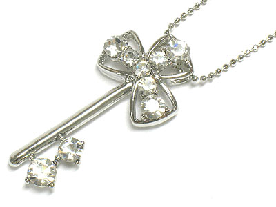 Crystal key necklace