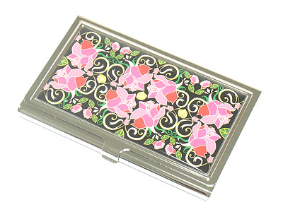 Colorful flower decolated card case