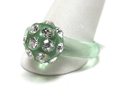 Crystal stud round acryl ball fashion ring