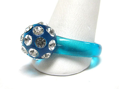 Crystal stud round acryl ball fashion ring