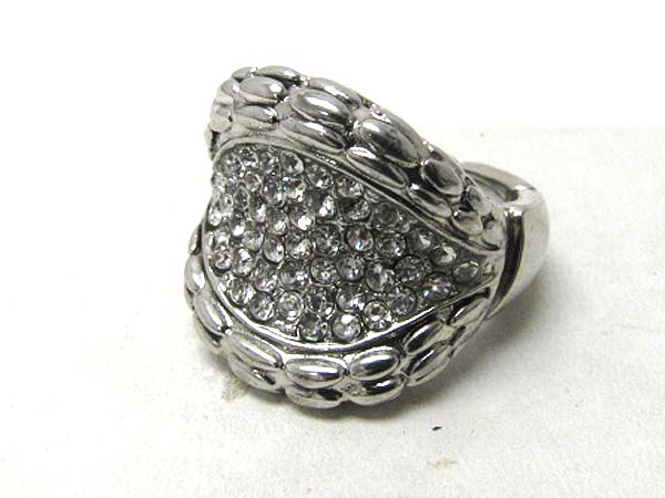 Paved crystal casting metal stretch ring