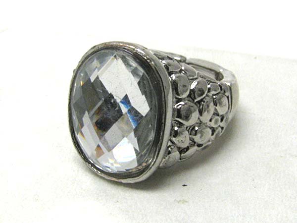 Facet glass stone casting metal stretch ring