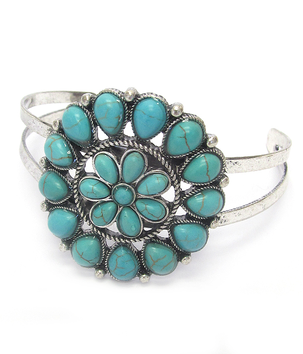 Turquoise flower bracelet