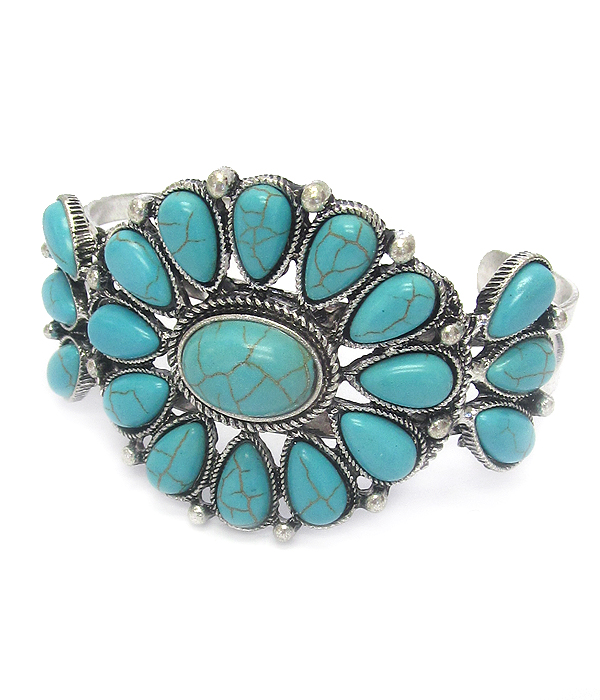 Turquoise flower bracelet