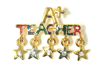 Back to school theme a plus teacher brooch