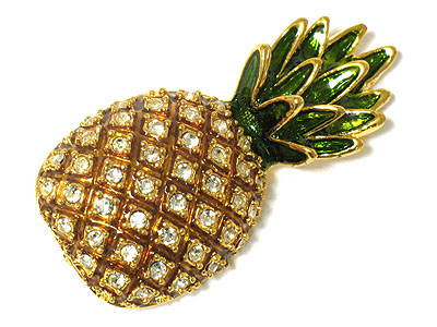 Crystal pineapple brooch