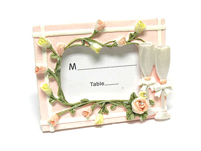 Wedding giveaway figuline picture frame or table name tag - cocktail and flower