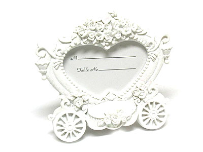 Wedding giveaway figuline picture frame or table name tag - flower wagon shape