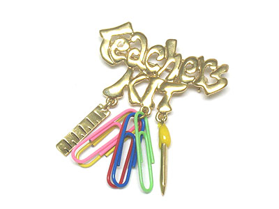 Back to school theme teachers kit brooch