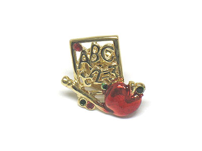 Back to school theme apple pin (small)