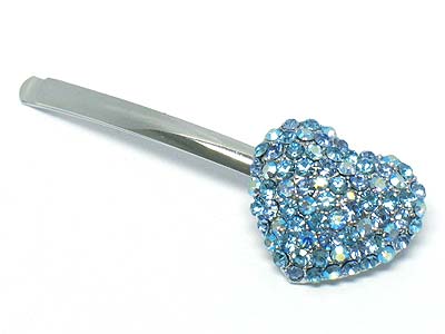 Crystal heart hair pin