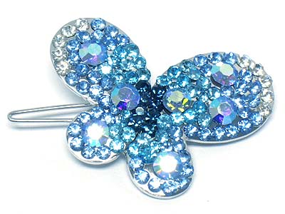 Crystal deco butterfly hair pin