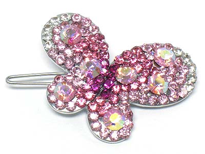 Crystal deco butterfly hair pin