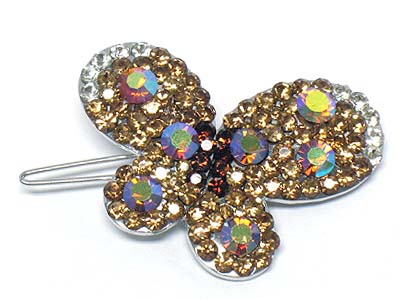 Crystal deco butterfly hair pin